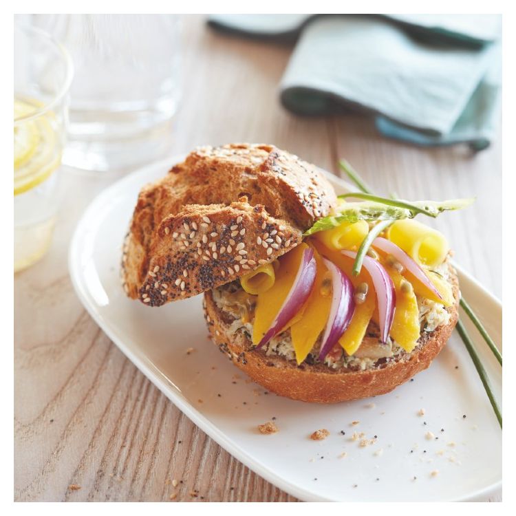 Hand crafted spelt and seeds roll