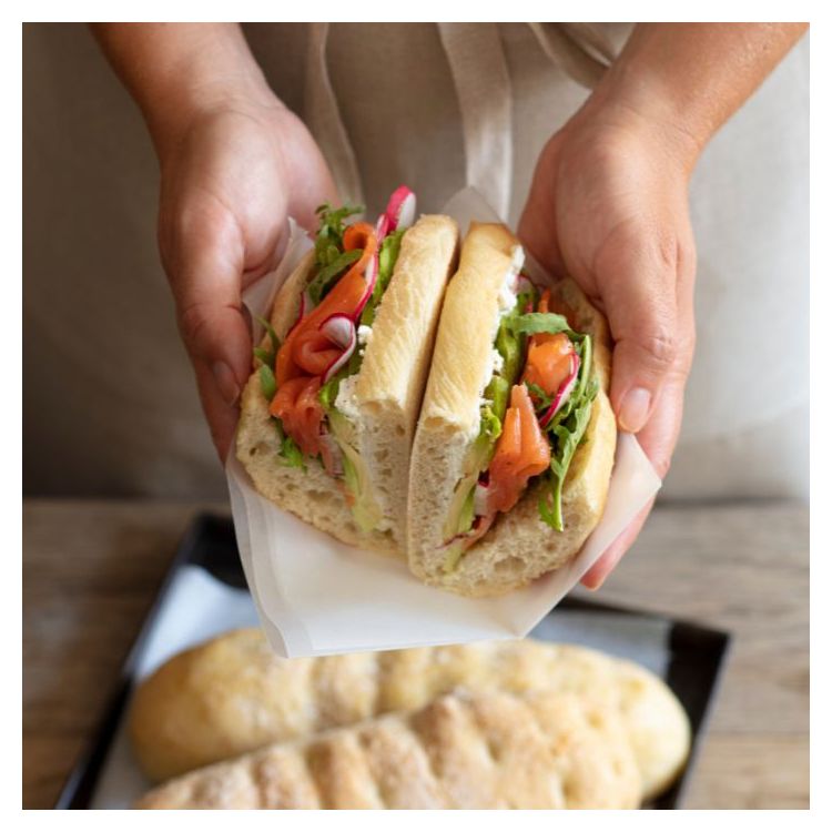 GRAN FOCCACIA WITH SALMON AND AVOCADO​