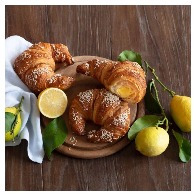 Curved filled croissant with 