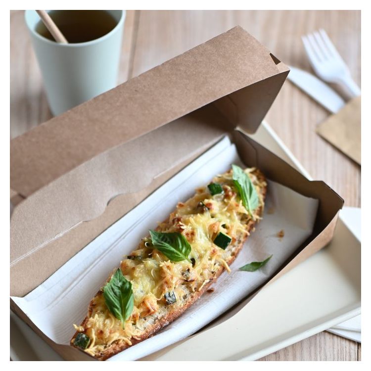 CHICKEN, COURGETTE AND PESTO-TOPPED BAGUETTE